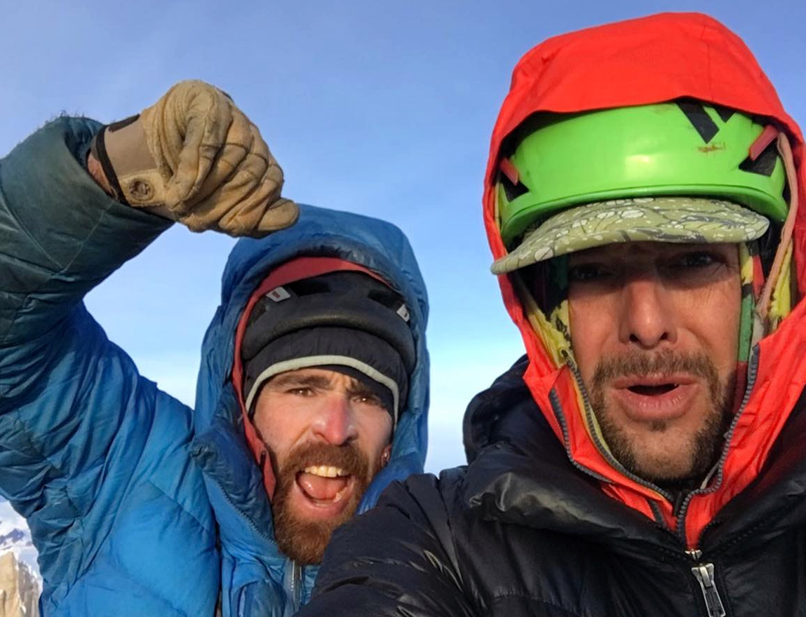 O’Driscoll and Griffin after their summit bivi. Photo: Griffin